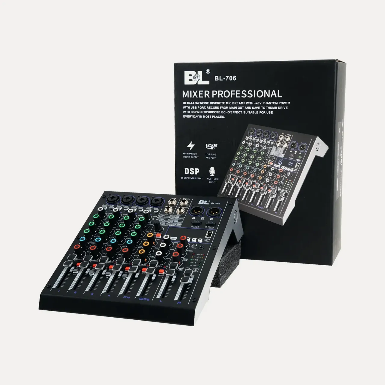 Mixer Profesional de 4 Canales con DSP Integrado y Bluetooth