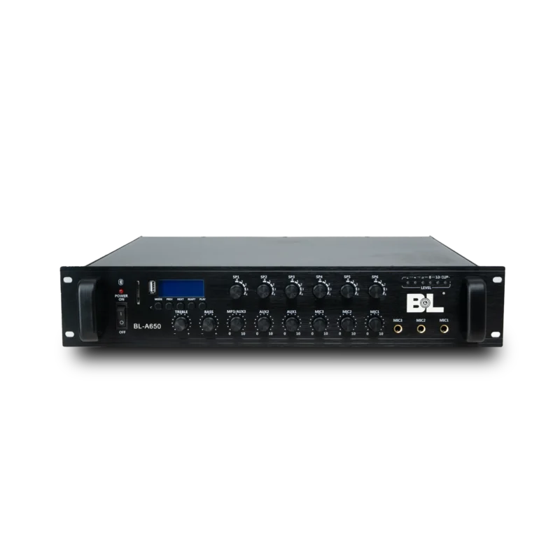AMPLIFICADOR DE ZONA BL-A650 | 6 CANALES INDEPENDIENTES 650W RMS CON BT/FM/USB
